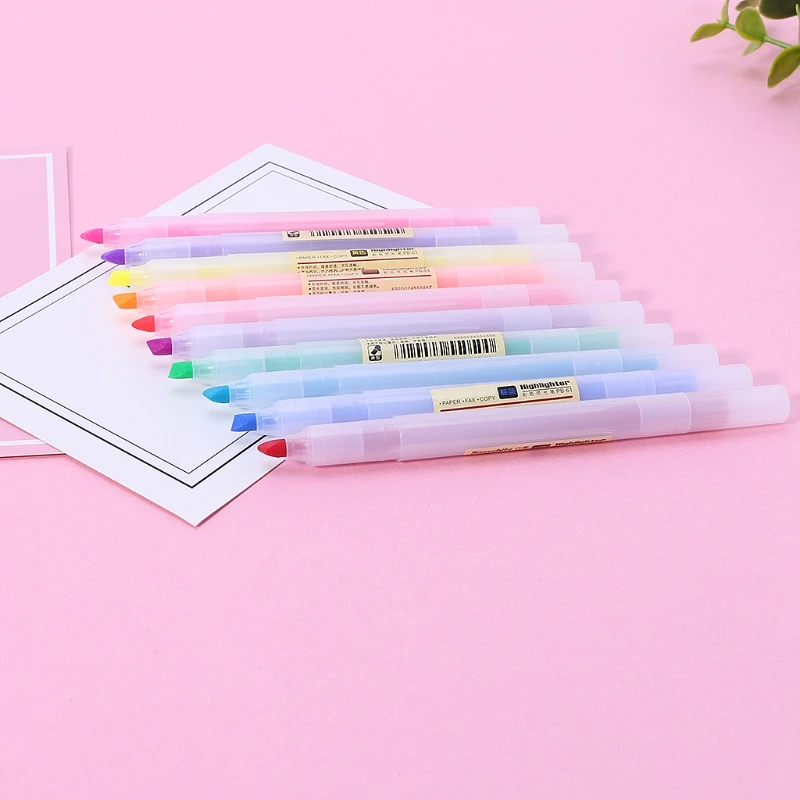 10 шт./компл. флуоресцентная ручка маркер с мягкой пастелью кавайная мягкая