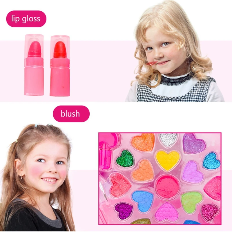

Kids Baby Girls Make Up Set Toys Pretend Play Cosmetic Bag Beauty Hair Salon Toy Makeup Tools Kit Children Pretend Play Toys New