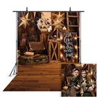 Рождественская комната мастерская фотография Фон дети ребенок портрет фото фон студия деревенский деревянный пол виниловый пол ткань