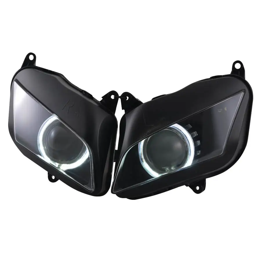 

Биксеноновая фара для мотоцикла HID, лампа для преобразования фар L/H в сборе, белая фара ангельские глазки для Honda CBR600RR 07-12