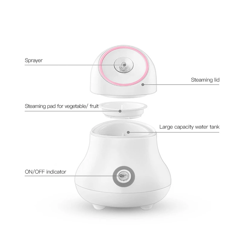 

CkeyiN Warm Mist Facial Steamer Moisturizing Sauna Spa Skin Care Beauty Mist Humidifier Moisturizer + Face Cleaning Brush 50