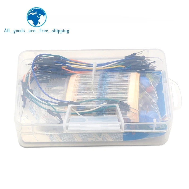 TZT стартовый комплект для arduino резистор/светодиодный/конденсатор/перемычки/макетный Резистор Комплект с розничной коробкой