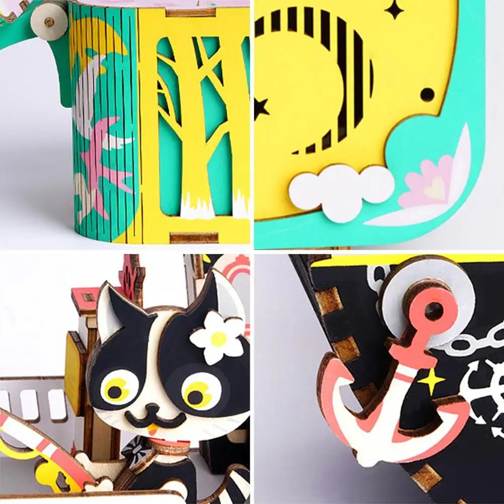 Музыкальная шкатулка сделай сам деревянная 3D головоломка музыкальная для