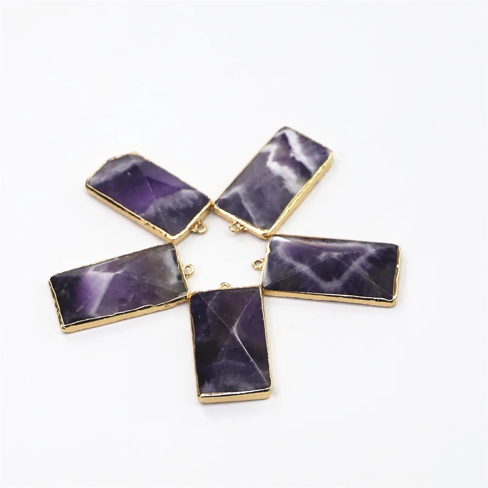 Новое натуральное ожерелье с фиолетовым кристаллом простой аметист подвеска