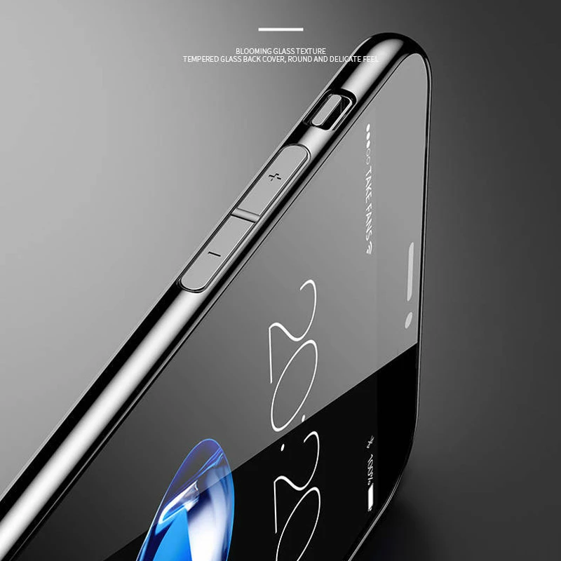 Роскошный чехол для телефона из закаленного стекла для iPhone 11 Pro Max X XR XS 7 6s 8 Plus 8plus 7plus черный золотой красный белый чехол