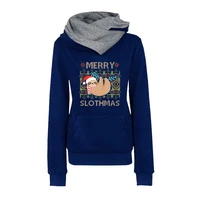 funny christmas print hoodies sweatshirts women clothes autumn winter fashion hooded collar pullovers tops plus size jumpers