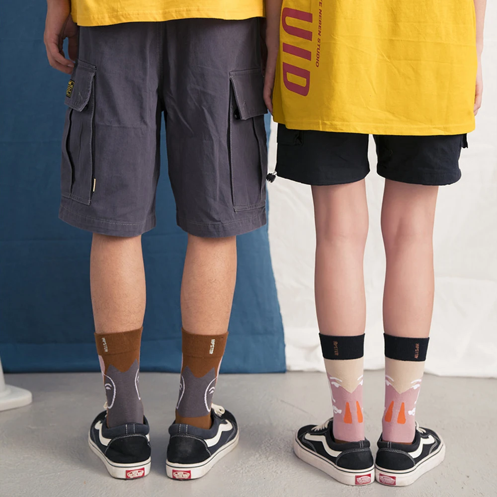 Забавные носки Harajuku с веселым креативным принтом хлопковые для мужчин и женщин