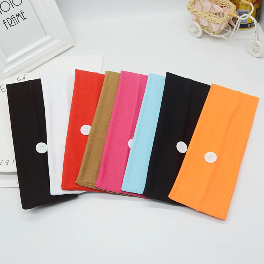 

New Button Headband Face Mask Holder Wearing Protect Ears Sports Elastic Hair Band Protection Sports Headband Ear Pain