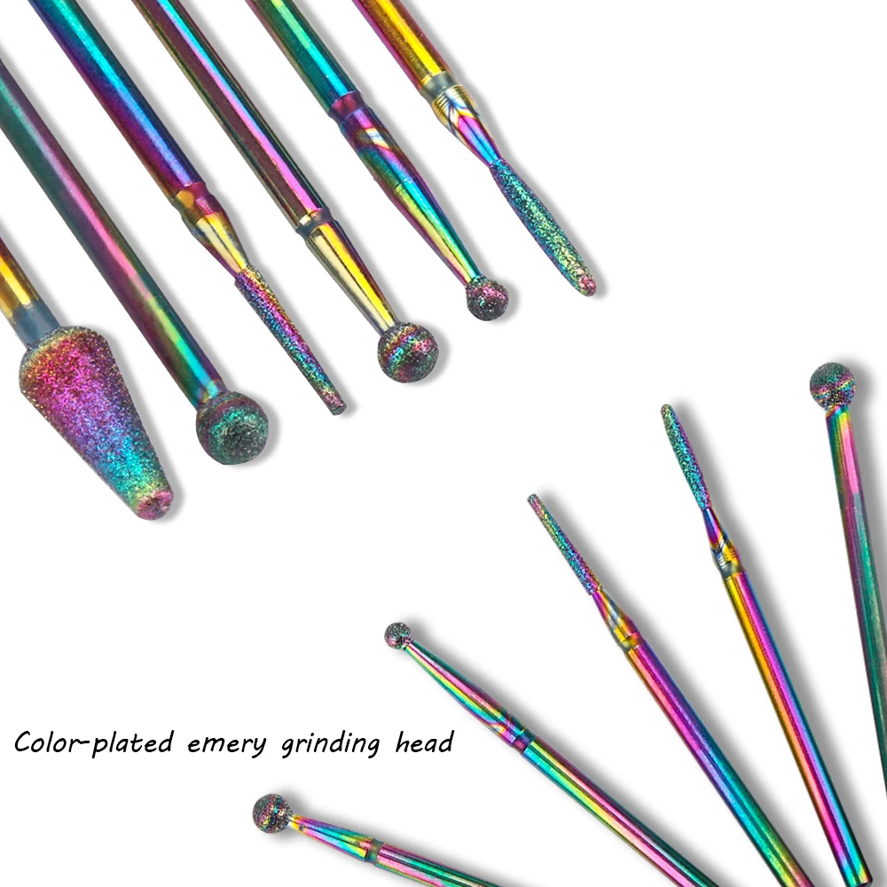

Rainbow Stainless Steel Nail Drill Bits 6 Pcs Colorful Milling Cutter Bit Nails Art Manicure Tool Acrilic Nail Supplies