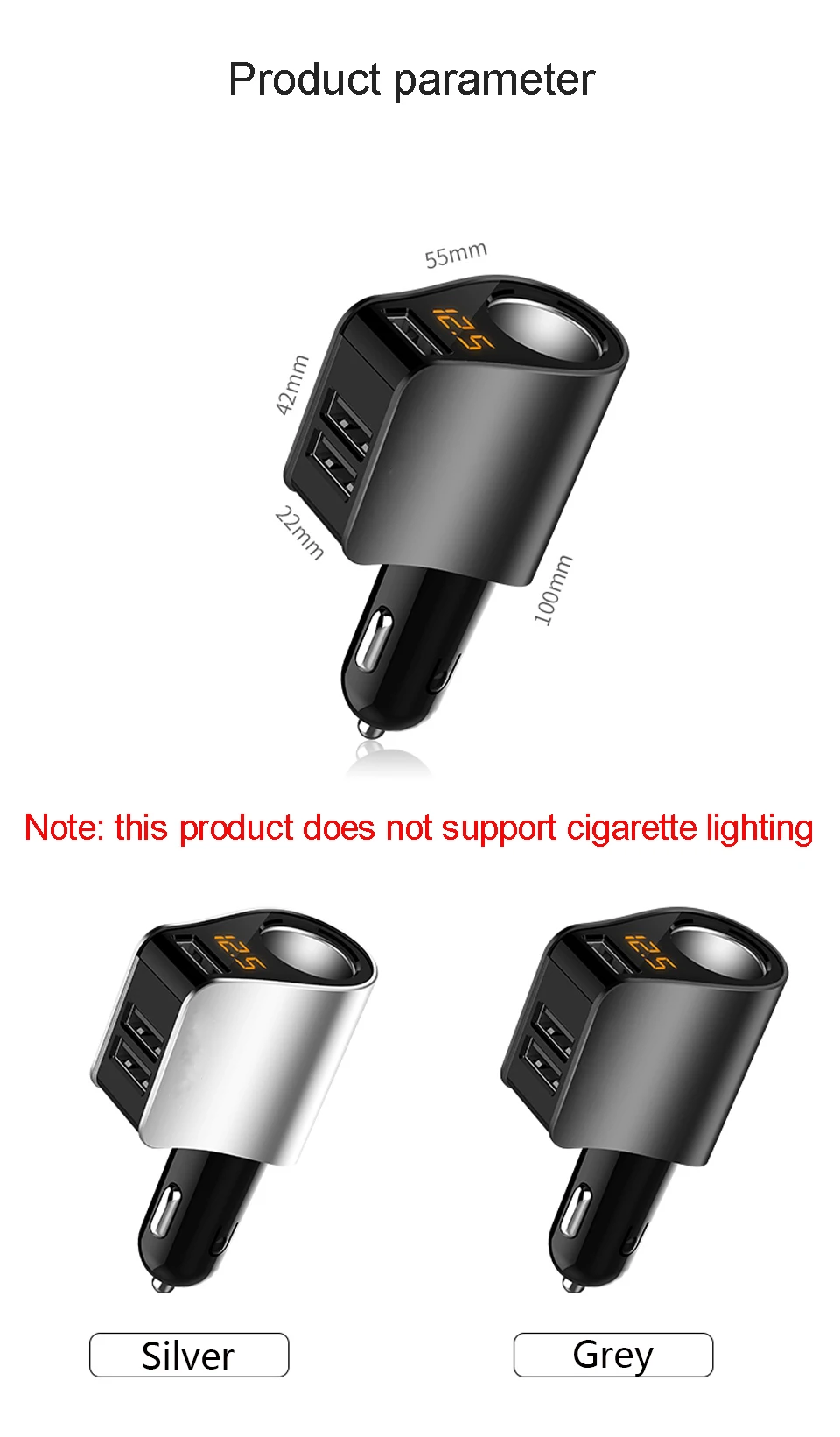 3.6A три USB Автомобильное зарядное устройство 3 порта ЖК-дисплей 12-24 в прикуриватель быстрое автомобильное зарядное устройство адаптер питания аксессуары