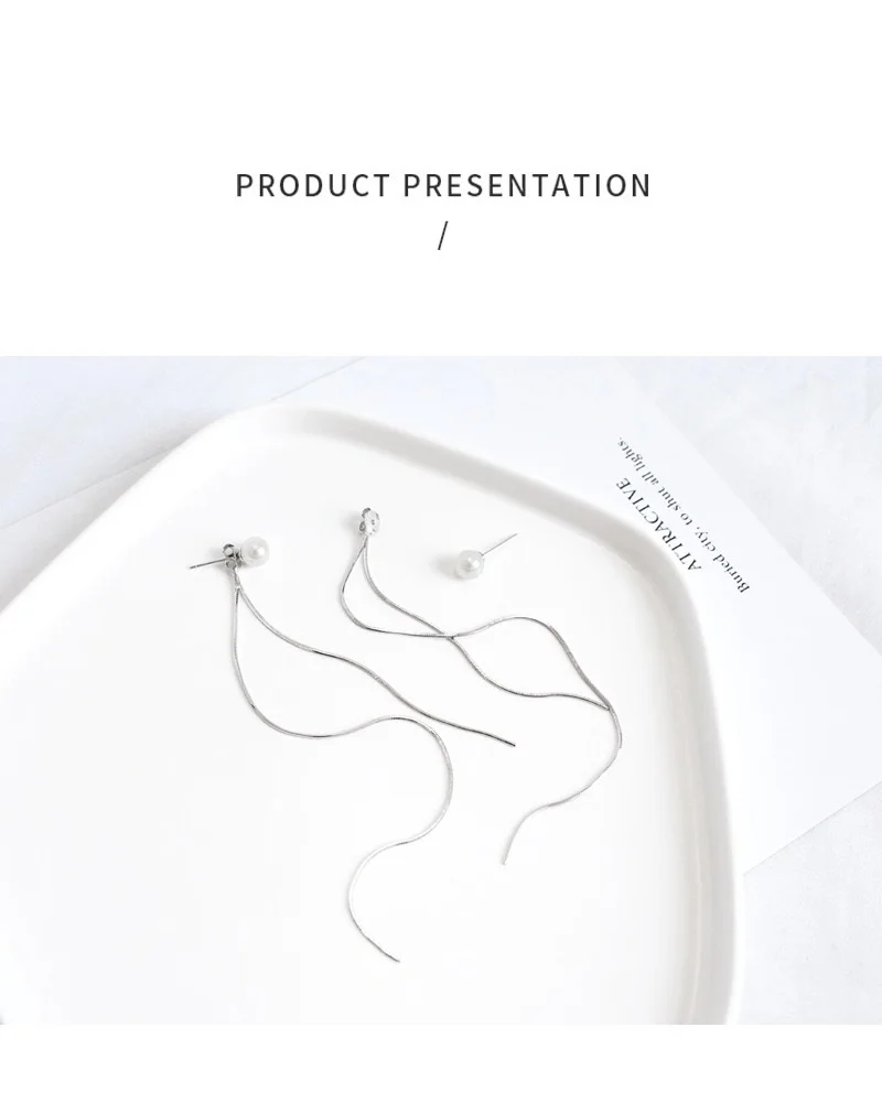ZOBEI минималистский элегантный твист Висячие серьги для женщин Свадебные 925 пробы