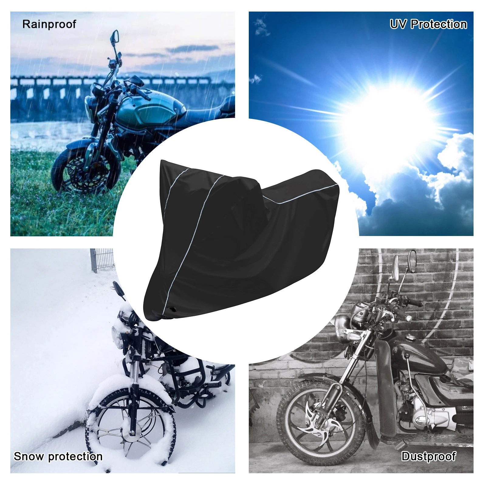 

Universal Motorcycle Cover Oxford Cloth Rainproof Dustproof Motors Covers Durable Motors Coats Firm Clothing Cover for Sunshade