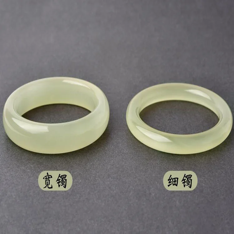 

Natural Green Hetian white jade female ice Afghan round Bar Jingle Small Public Bracelet Young Style