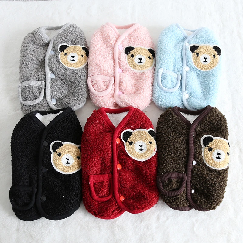 Зимняя Теплая Одежда для собак куртка щенков пальто Мягкие Рубашки свитер