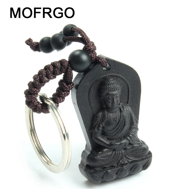 

Chinese Traditional Ebony Wood Good Fortune Buddha Car/Bag/Purse Key Ring Pendant Keychain Amulet Pendant All The Best