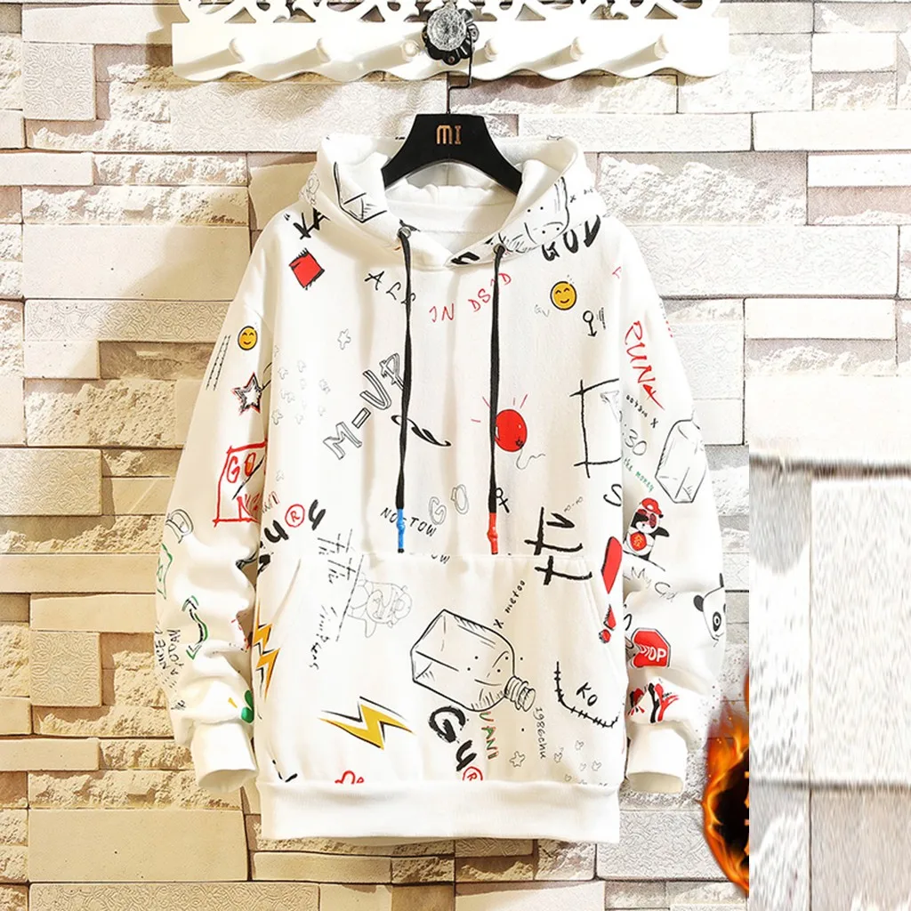 Мужские толстовки с капюшоном модная Толстовка в стиле хип хоп осенне зимний
