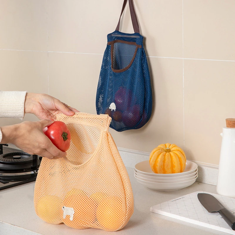 

Сумка для хранения, подвесная сумка, органайзер для гардероба, шкафа, портативные многоразовые сумки для продуктов, сумка для фруктов и овощ...