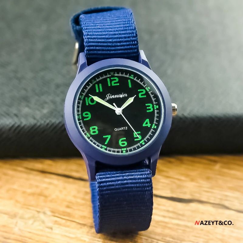 

New fashion luxury brand children luminous hands sports watch middle boys girls student colorful fabric quartz unisex army watch