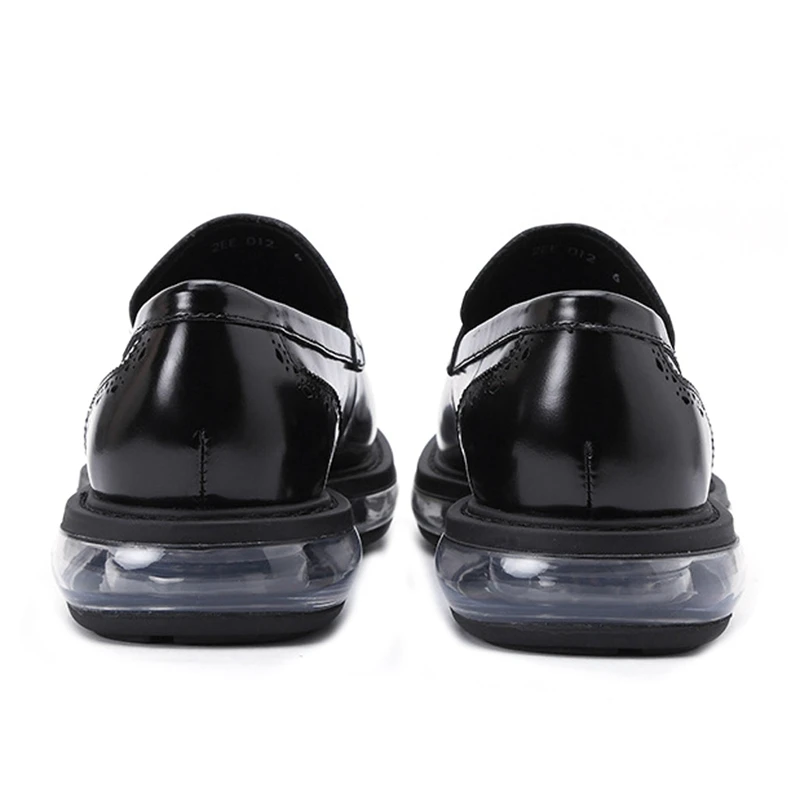 

Classic Genuine Leather Man Comfortable Casual Loafers Round Toe Slip on Men's Flat Platform Air Cushion Penny Shoes TL52