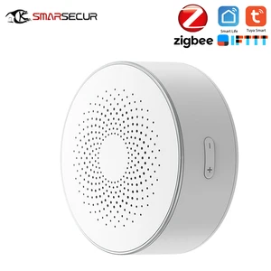 SMARSECUR домашняя умная охранная сирена Zigbee Tuya, умная сирена, умная живая Стробоскопическая сирена, беспроводная сирена
