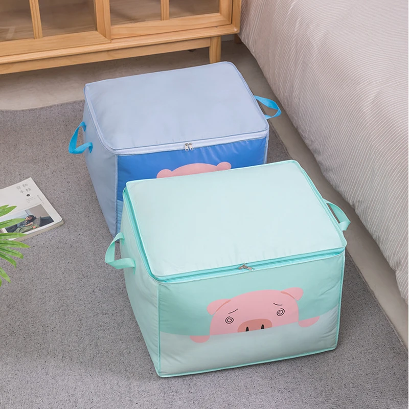 

Cartoon Clothes Quilt Storage Bag Blanket Closet Sweater Organizer Box Sorting Pouches Cabinet Container Travel Home