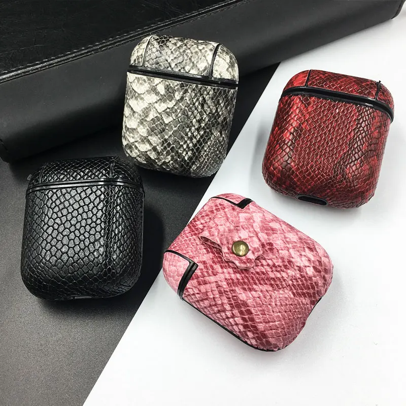 Змеиный кожаный чехол для телефона iphone 11 Pro X XR XS Max 5 6 6s 7 8 Plus Airpods Bluetooth гарнитуры -