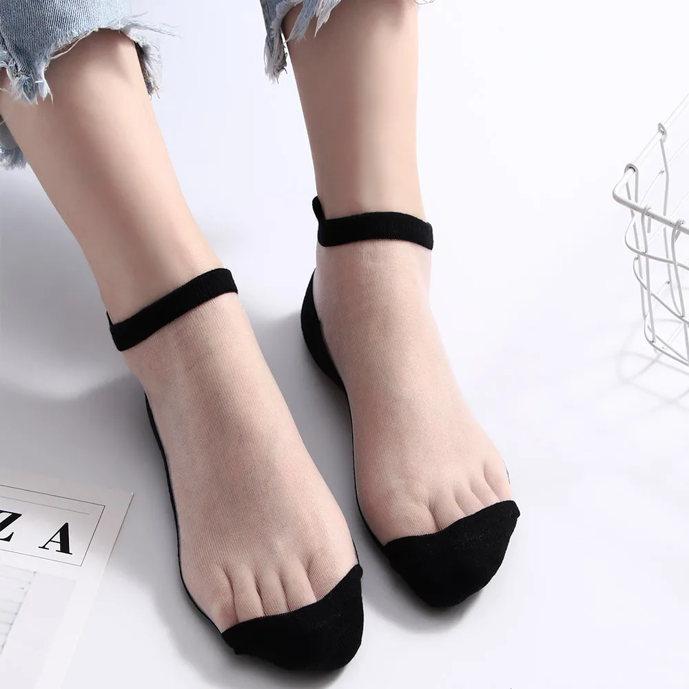 Носки Короткие Прозрачные ультратонкие Модные дышащие с милым котом кружевные