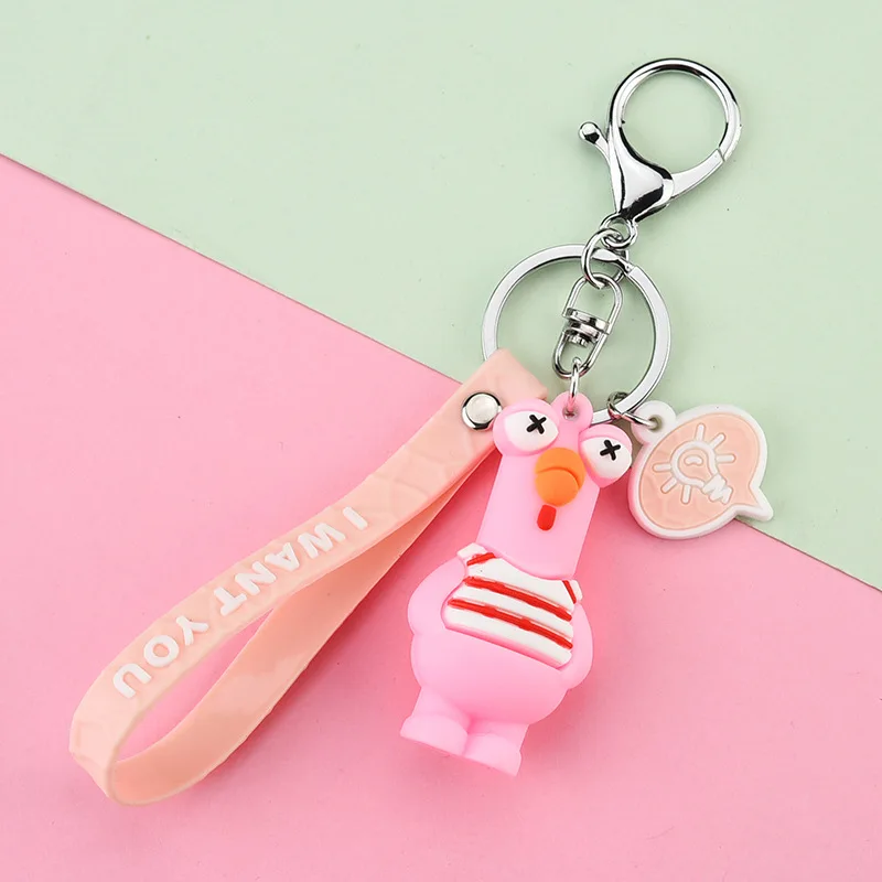 

Pvc Soft Plastic Rooster Key Chain Exquisite Pendant Car Bag Keychain Creative Accessories Small Birthday Gift Keyring