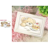 animal a little bear eating strawberry cake clear stamps for scrapbooking and cards making silicone transparent new 2020