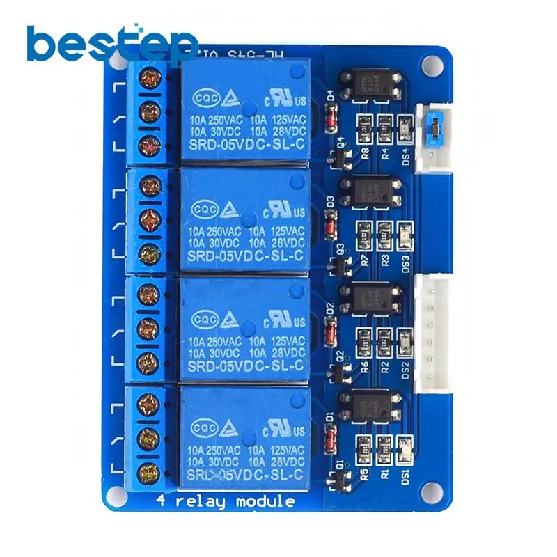 5 в 4-Канальный Релейный Модуль с оптопары щит релейный выход драйвера модуль XH2.54