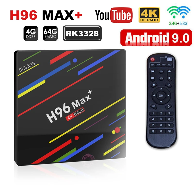 Смарт ТВ бокс H96 MAX + RK3328 OS 9 0 5G WIFI 4 ГБ 32 64 Гб 4K Youtube медиаплеер H96MAX приставка Android