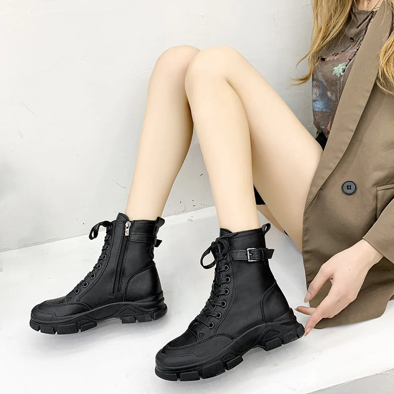 Boots 2020 NEW Boots Female Women Shoes Autumn Winter Fashion Zipper Ankle Boots Black Leather Motorcycle Boots Women's Shoes Boots 2020 NEW Boots Female Women Shoes Autumn Winter Fashion Zipper Ankle Boots Black Leather Motorcycle Boots Women's Shoes