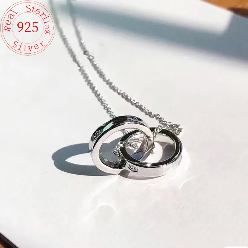 

925 Jewelry Sterling Silver Necklaces For Women Original Brand Chain Necklace Choker Couple Gift