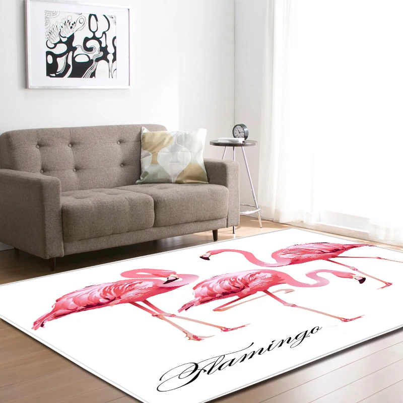 Скандинавский 3D коврик с фламинго мягкий фланелевый нескользящий диван салон