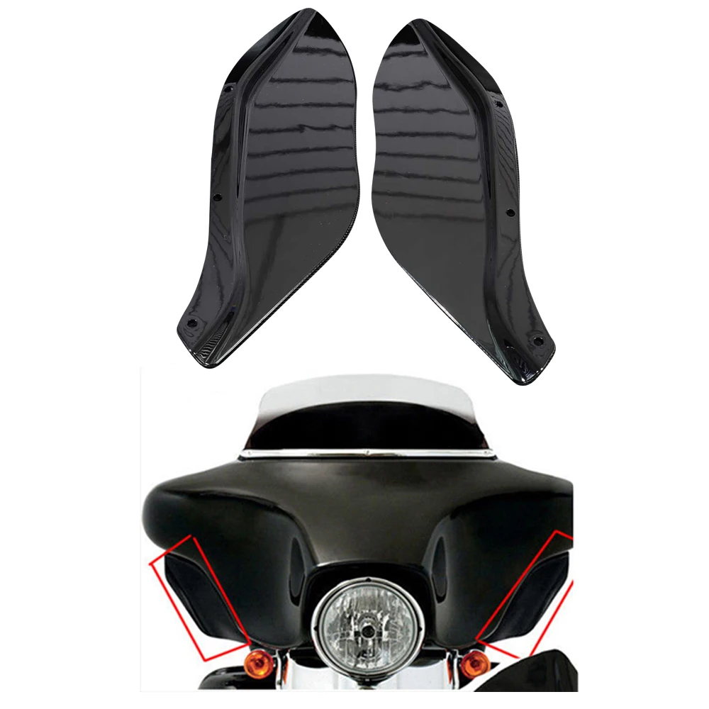 Черные боковые крылья мотоцикла обтекатель летучей мыши дефлекторы ветровые
