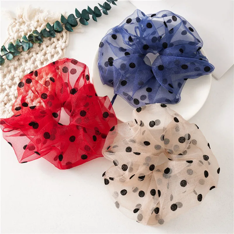 Женская однотонная резинка для волос из органзы| |