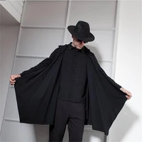 mens coat european and american spring and autumn style medium long loose hooded cape men casual large size trench coat trend