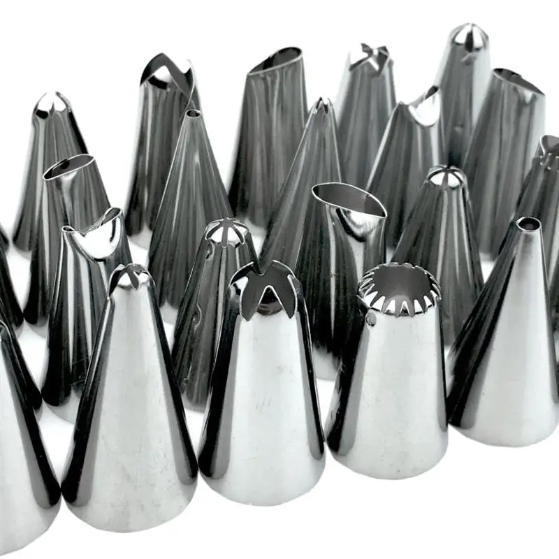 

26 PC/Set DIY Kitchen Baking Cake Decorating Tool Silicone Icing Piping Cream Pastry Bag Stainless Steel Nozzle Converter Tools