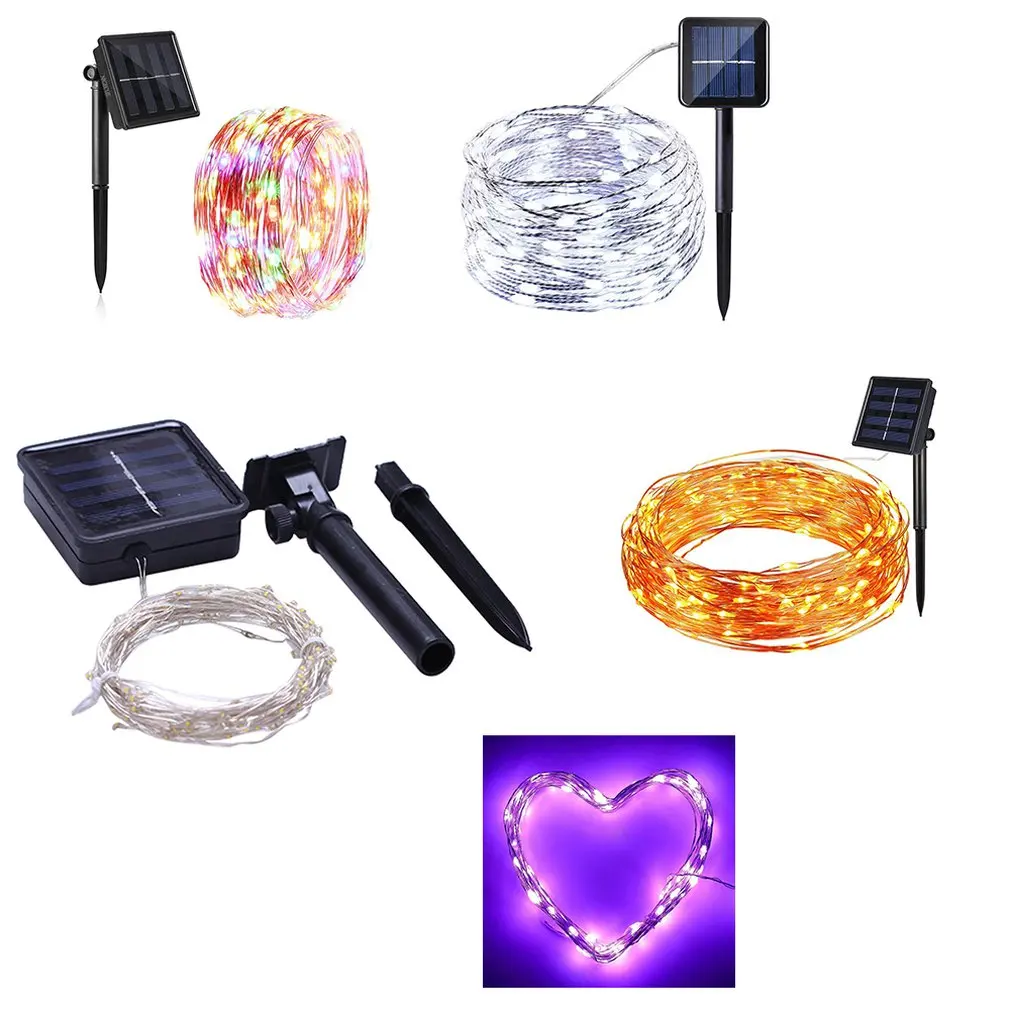 10 м 100LED медная проволочная струнная лампа наружная Солнечная праздничный
