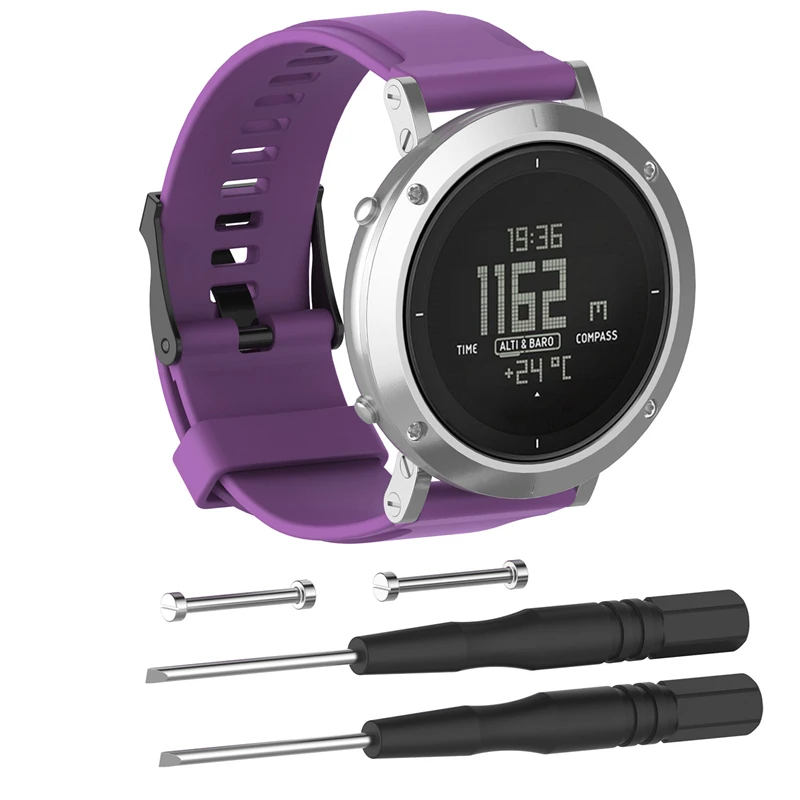 For Suunto Essential Watch Band,Silicone Classic Replacement Watch Strap Band Bracelet For Suunto Core Steel Watch Black Green