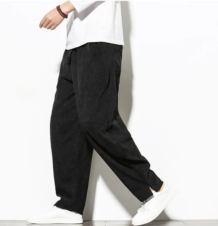 

M-5XL!2019 autumn and winter new men's corduroy casual trousers trend loose straight pants men's large size thick pants.