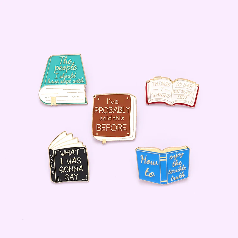 

Cartoon Children's Funny Library Books Enamel Pin Fashion Reading Brooch Backpack Clothes Lapel Pin Jewelry Gift for Friends