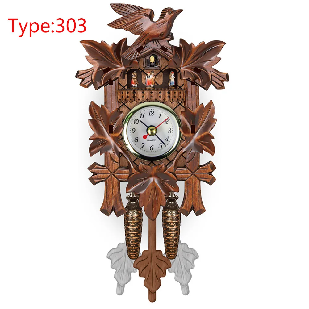 Винтажные украшения для дома 115X225X50mm настенные часы с птицей Висячие деревянные