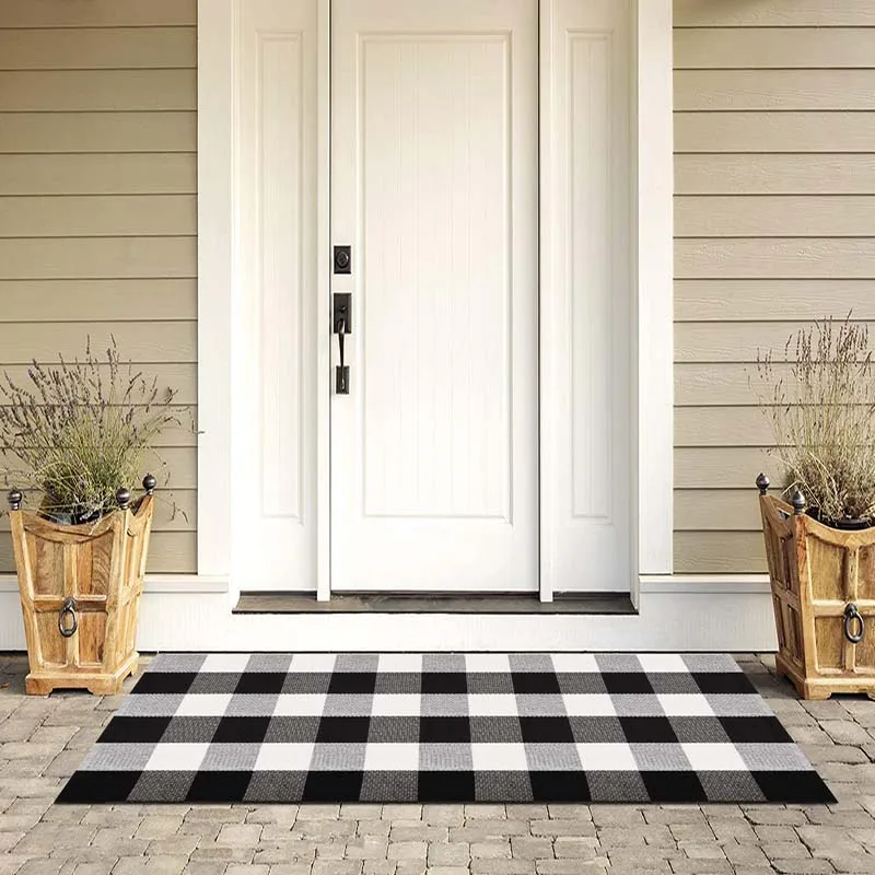 Черный белый цвет буйвола плед КОВРИК КОВРЫ для дома гостиная Коврики кухни и