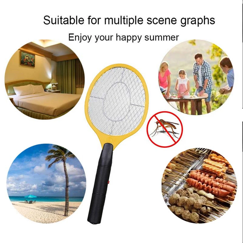 

Electric Mosquito Swatter ABS Plastic Fly Home Bug Zapper Kills Mosquitoes Safety Mesh Cordless Anti Mosquito Bug Use AA Battery