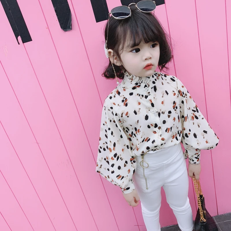 Весенне осенняя блузка для девочек детская рубашка детские топы модная одежда с