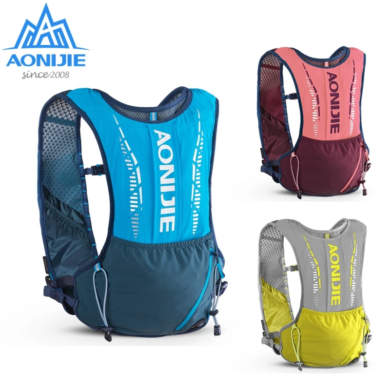 AONIJIE 5L Hydration Backpack Ultralight Vest Bag Soft Water Bladder Flask Set C9102 For Outdoor Hiking Trail Running Marathon