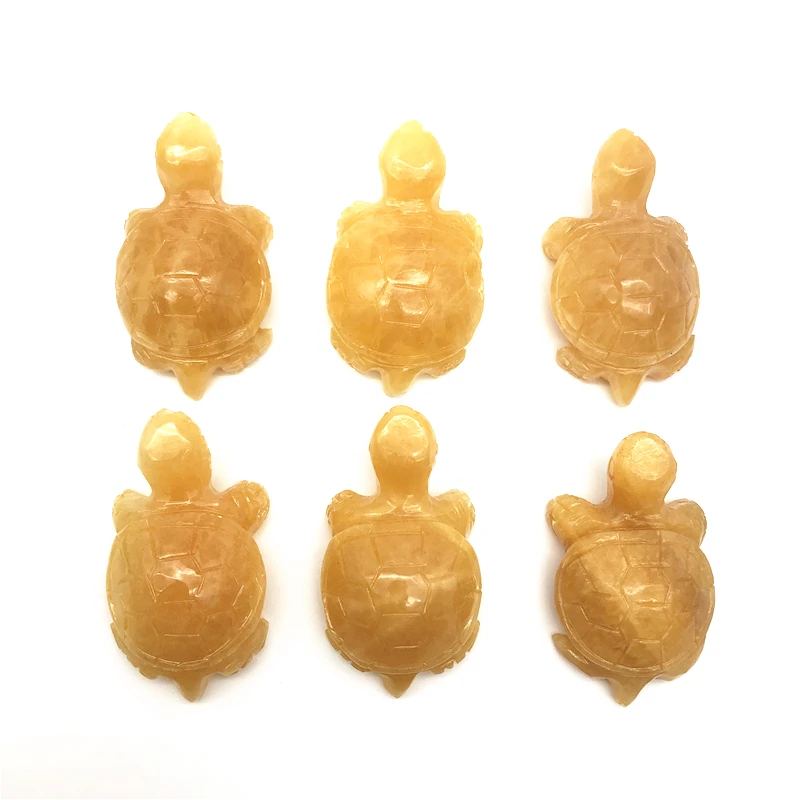 

Drop Shipping 1PC Natural Yellow Topaz Jade Stones Tortoise Hand Carved Crystal Animal Gifts Natural Stones and Crystals