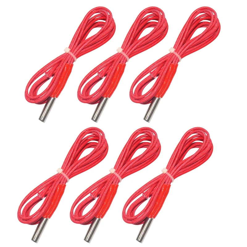 

6Pcs L1000mm 3D Printer Accessories Universal 6X20 Single-Head Heating Rod Single-Ended Heating Tube 40W