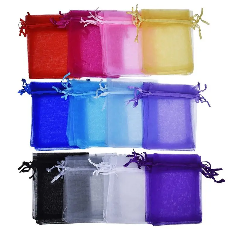 

Подарочные мешочки из органзы, 60 шт., мешочки для ювелирных изделий на шнурке, свадебные сумочки для сувениров, 4 на 4,7 дюйма, 12 цветов, случайн...